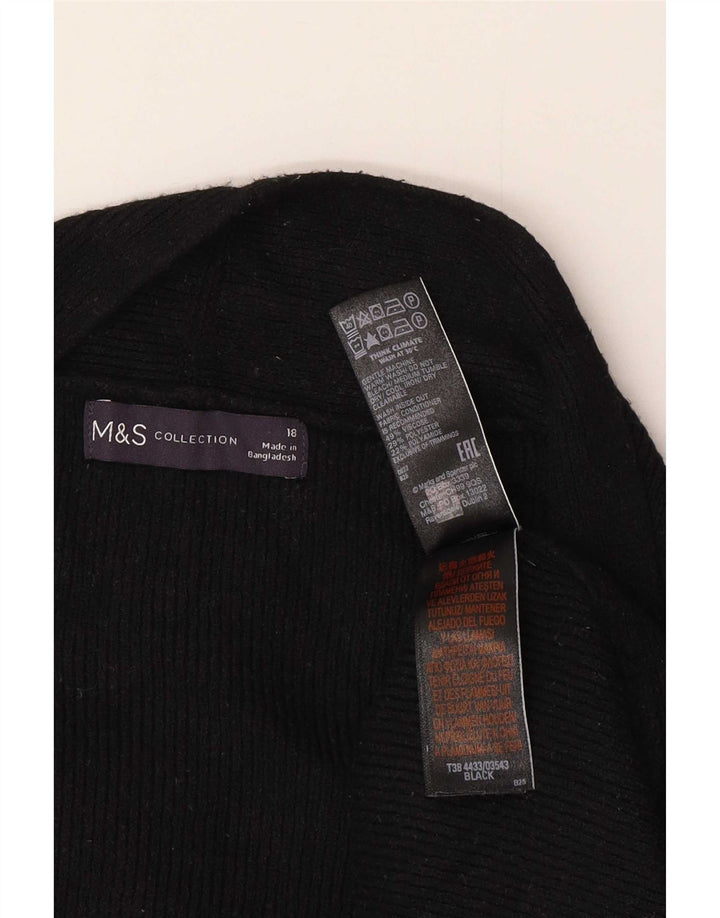 Marks & Spencer Womens Oversized Open Cardigan Sweater UK 18 XL Black
