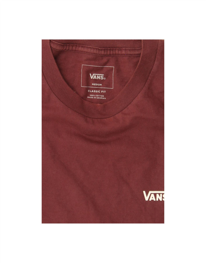 VANS Mens Classic Fit T-Shirt Top Medium Burgundy Cotton Vintage Vans and Second-Hand Vans from Messina Hembry 