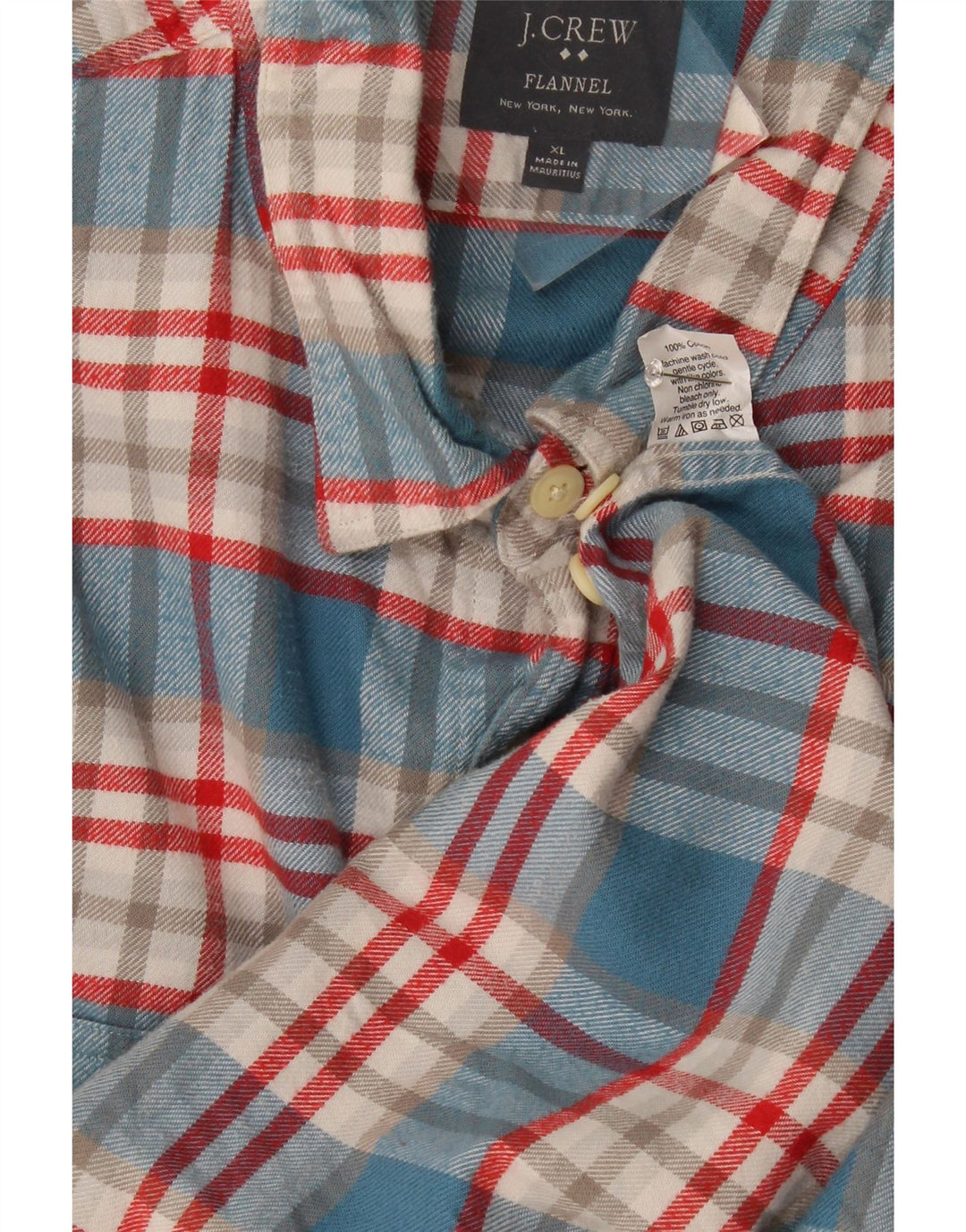 J. Crew Mens Flannel Shirt XL Blue Plaid Cotton