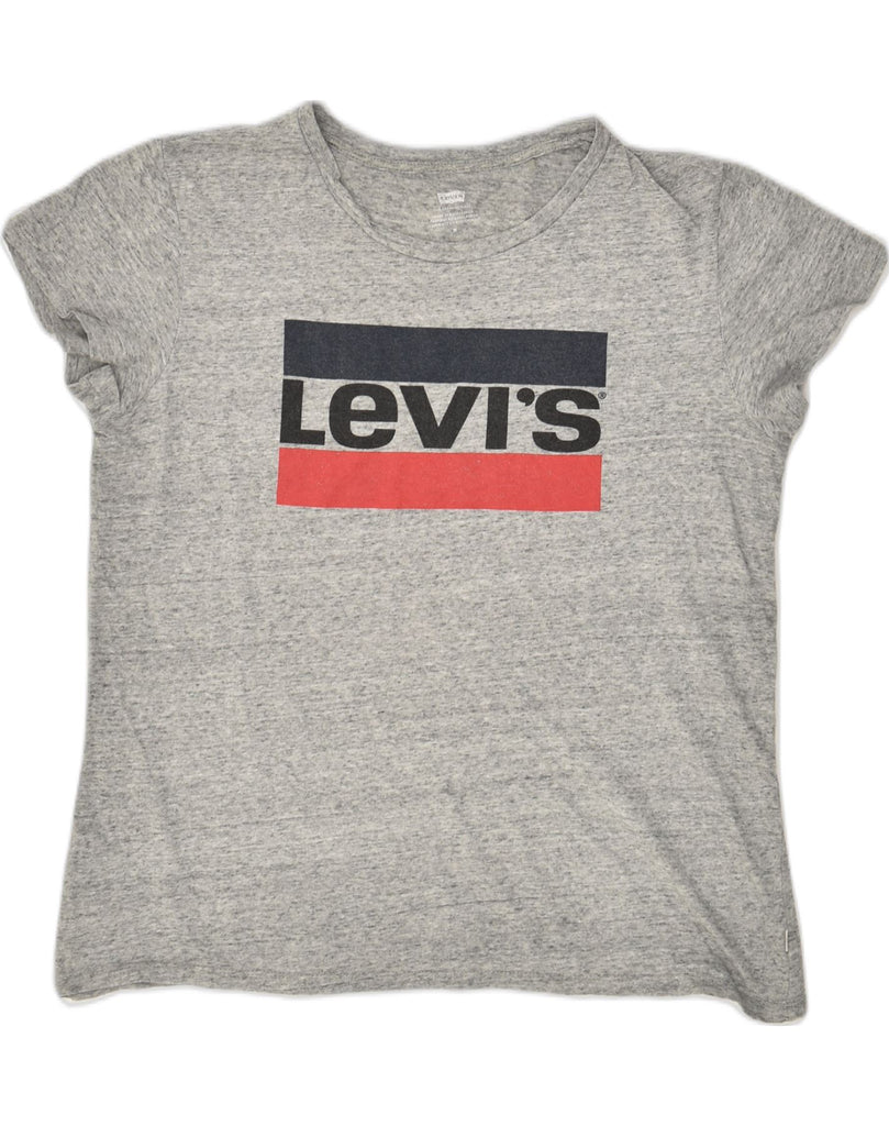 LEVI'S Womens Graphic T-Shirt Top UK 14 Medium Grey | Vintage Levi's | Thrift | Second-Hand Levi's | Used Clothing | Messina Hembry 