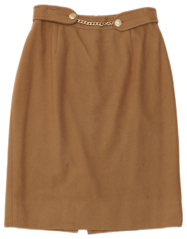 Gianfrediani Womens High Waist Pencil Skirt IT 44 Medium W26 Beige Cashmere