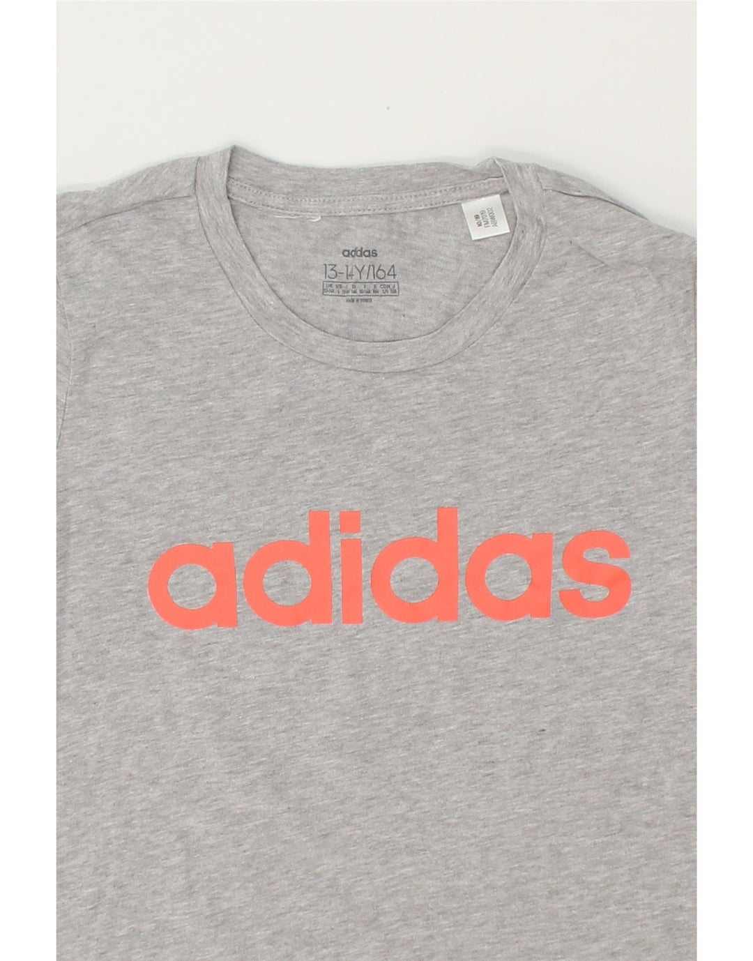 ADIDAS Boys Graphic T-Shirt Top 13-14 Years Grey Vintage Adidas and Second-Hand Adidas from Messina Hembry 