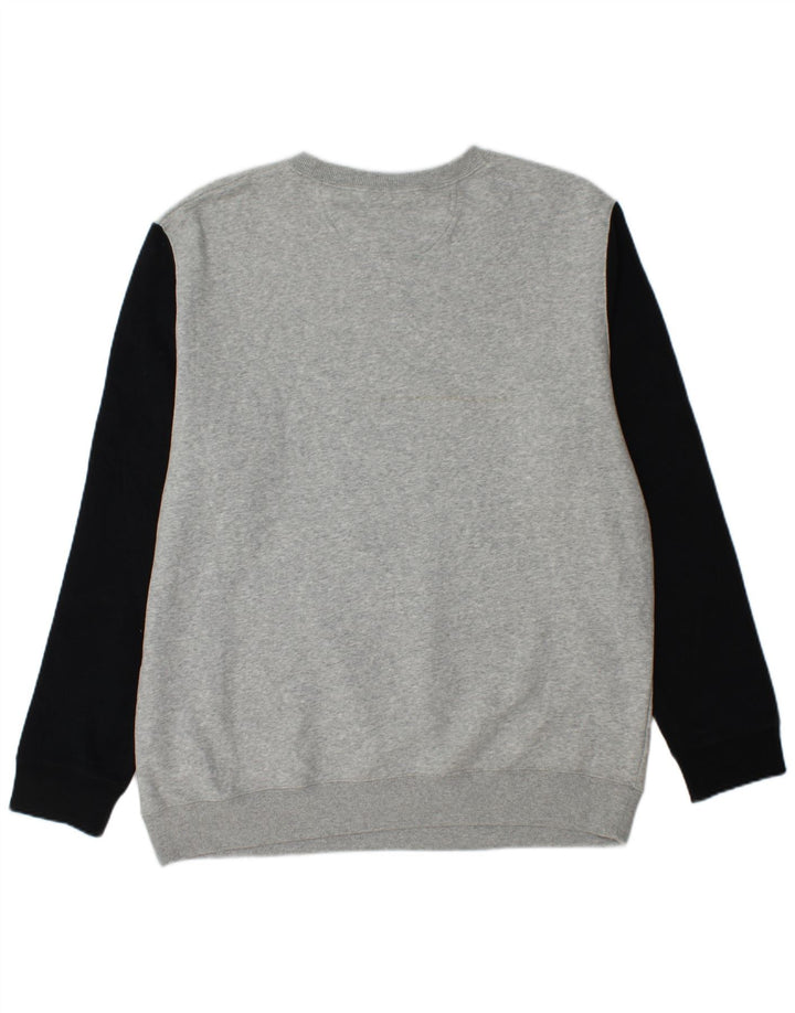 CONVERSE Mens Graphic Sweatshirt Jumper XL Grey Colourblock Cotton