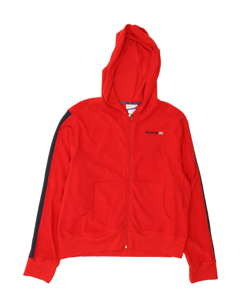 REEBOK Womens Zip Hoodie Sweater UK 18 XL Red Polyester Vintage Reebok and Second-Hand Reebok from Messina Hembry 