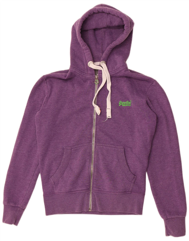 Superdry Mens Zip Hoodie Sweater Medium Purple Cotton