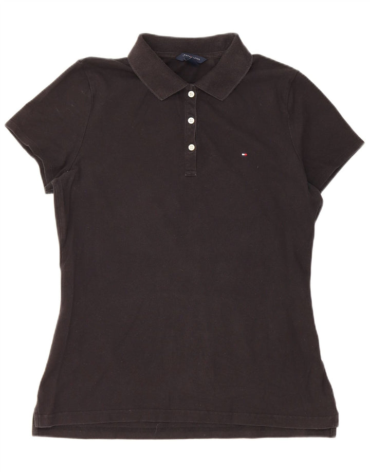 Tommy Hilfiger Womens Polo Shirt UK 14 Large Black