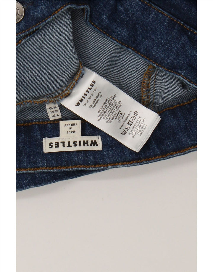 WHISTLES Womens Denim Skirt UK 10 Small W28  Blue Cotton