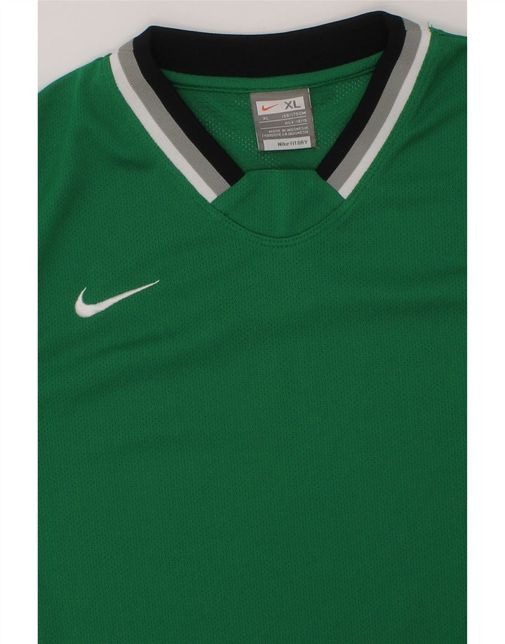 NIKE Boys Vest Top 13-14 Years XL Green Polyester Vintage Nike and Second-Hand Nike from Messina Hembry 