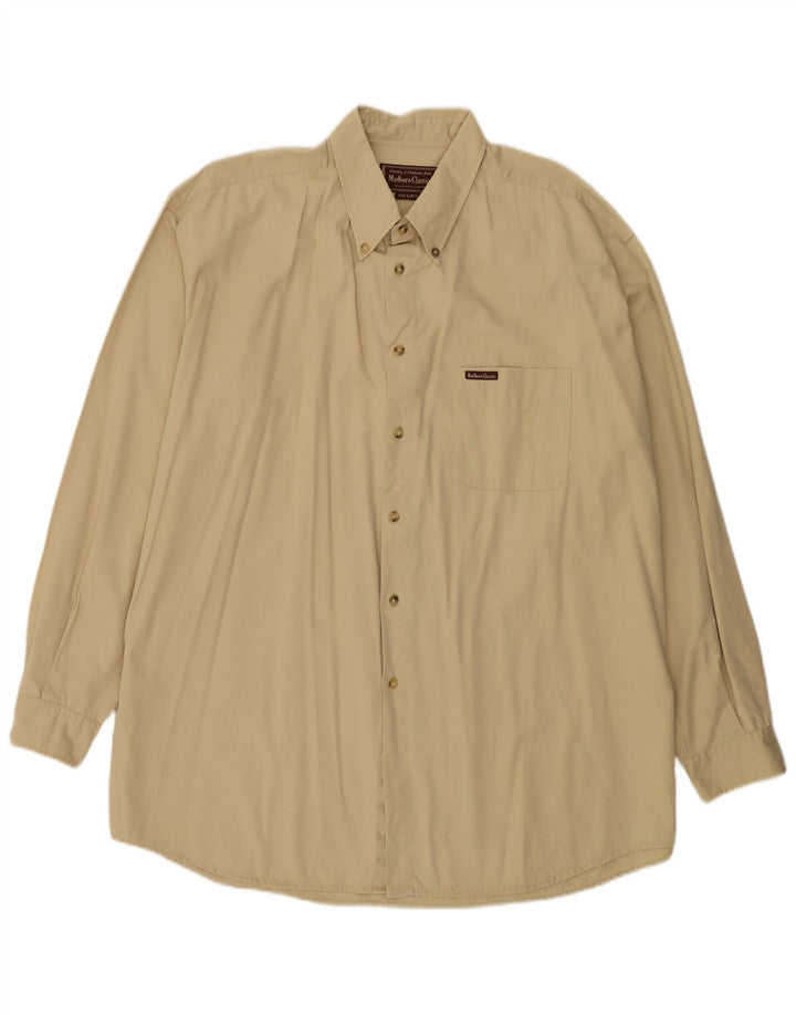 Marlboro Classics Mens Shirt 3XL Beige Cotton