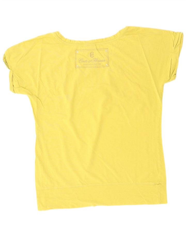 CONTE OF FLORENCE Womens T-Shirt Top UK 14 Medium Khaki Cotton