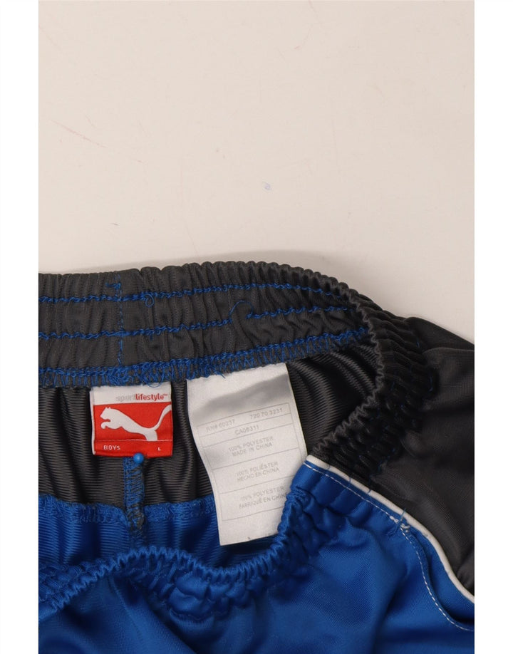 PUMA Boys Sport Shorts 11-12 Years Large Blue Colourblock Polyester Vintage Puma and Second-Hand Puma from Messina Hembry 