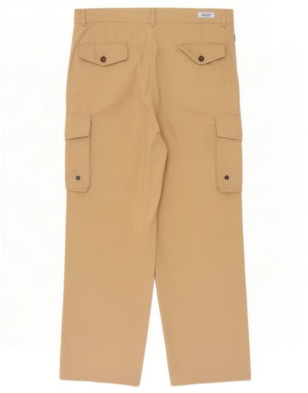 Fila Mens Straight Cargo Trousers IT 50 Large W34 L28 Beige Cotton