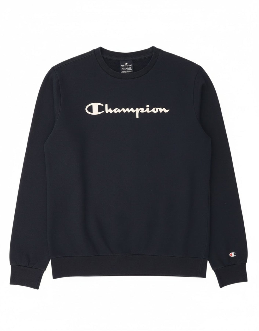 Champion Boys Graphic Sweatshirt Jumper 15-16 Years 2XL Navy Blue Cotton