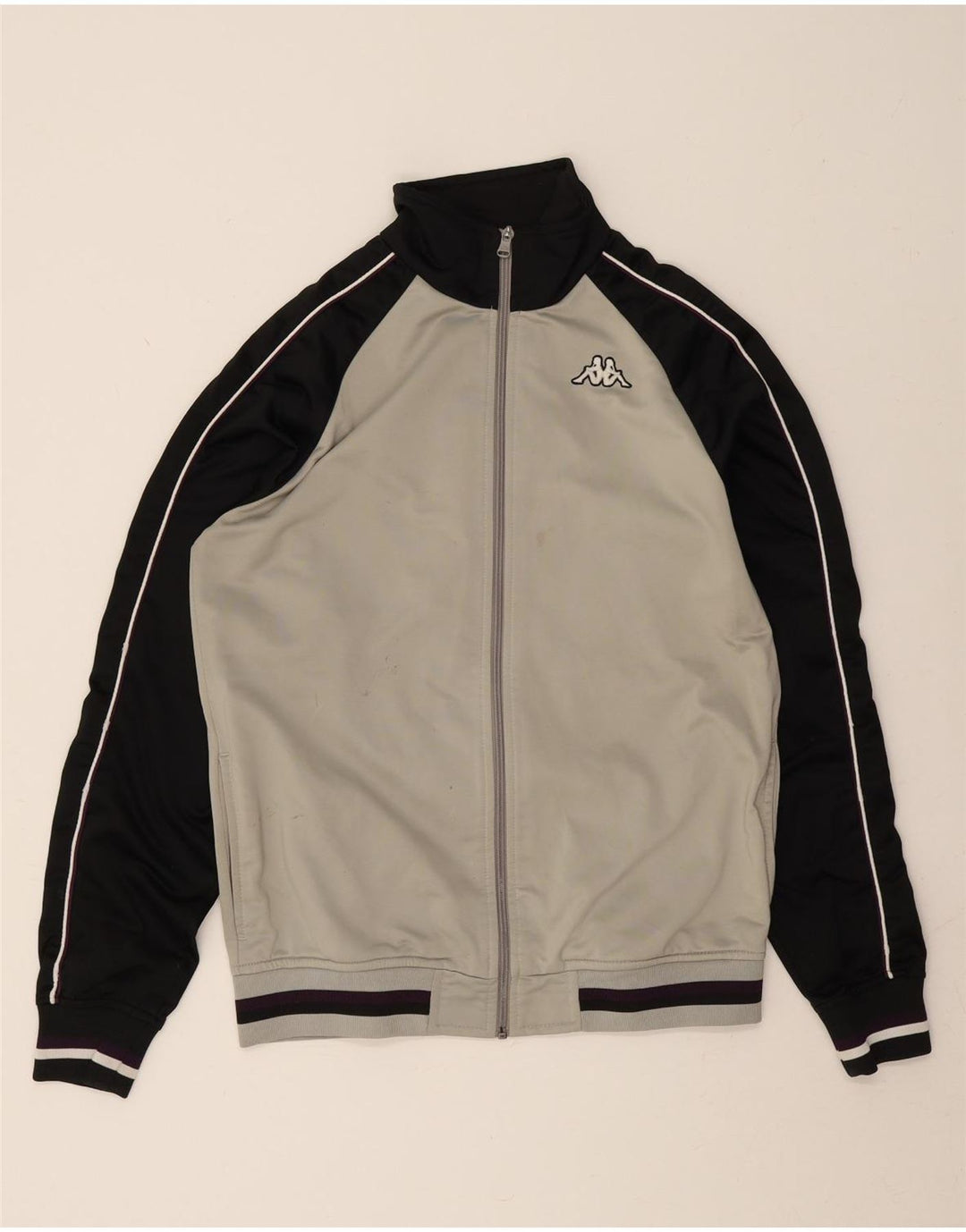 KAPPA Mens Tracksuit Top Jacket Large Grey Colourblock Polyester