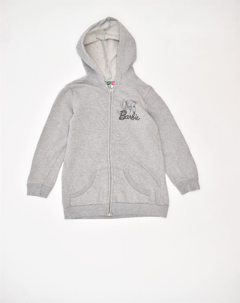 BENETTON Girls Barbie Graphic Zip Hoodie Sweater 6-7 Years Grey Cotton | Vintage | Thrift | Second-Hand | Used Clothing | Messina Hembry 