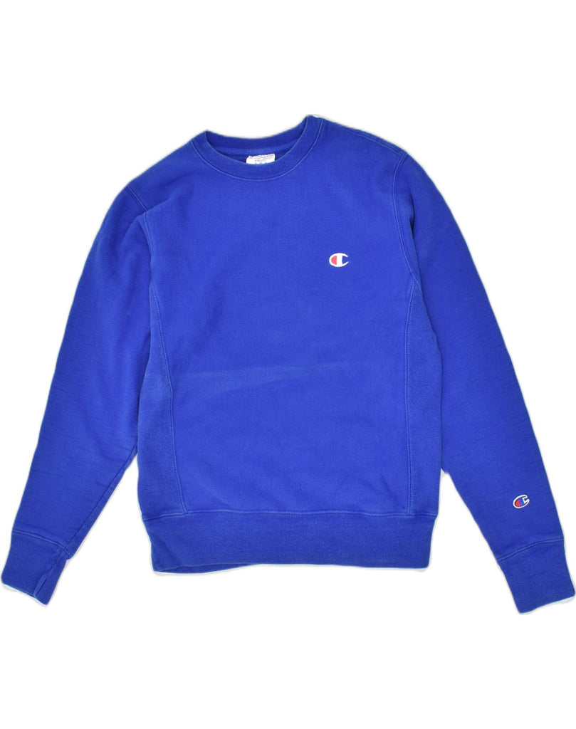 CHAMPION Mens Reverse Weave Sweatshirt Jumper Small Blue Cotton | Vintage Champion | Thrift | Second-Hand Champion | Used Clothing | Messina Hembry 