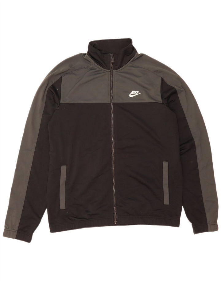 Nike Mens Tracksuit Top Jacket Medium Black Colourblock Polyester
