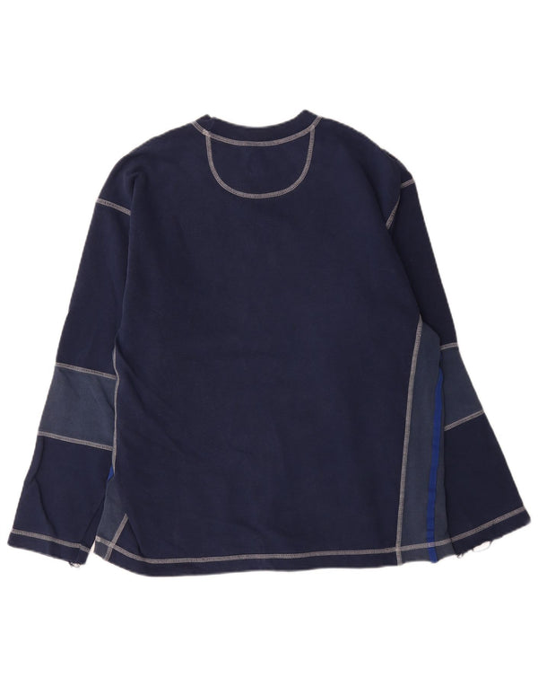 Levi's Mens Top Long Sleeve Medium Navy Blue Colourblock Cotton