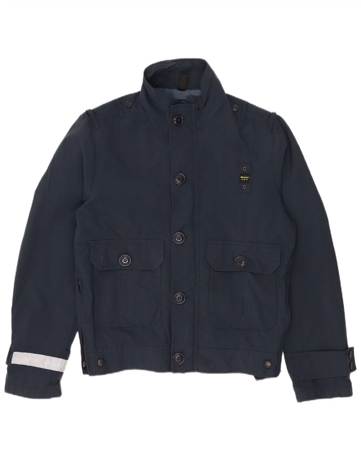 Blauer Mens Bomber Jacket UK 36 Small Navy Blue Colourblock