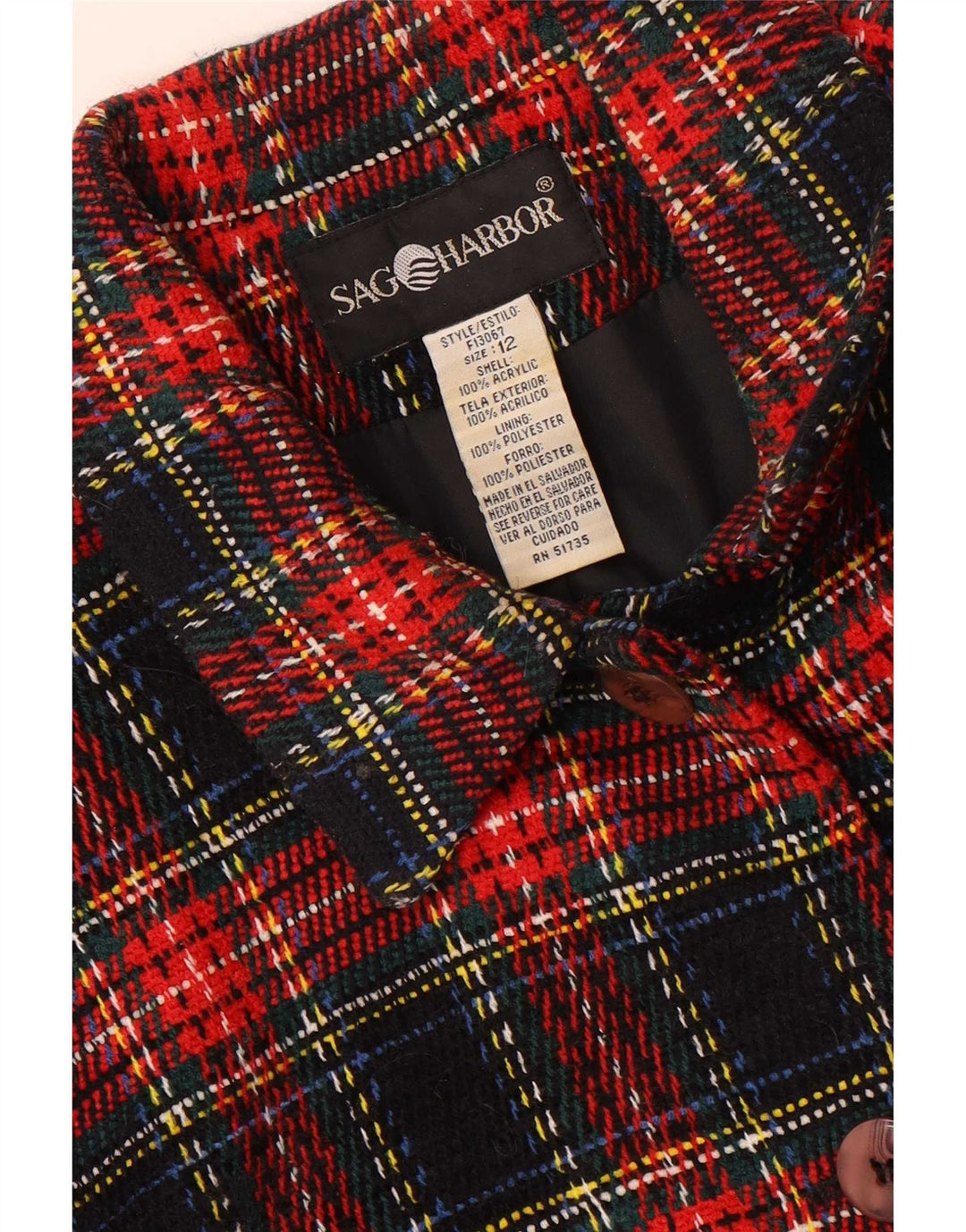 Sag Harbor Womens 4 Button Blazer Jacket UK 12 Medium Multicoloured Check