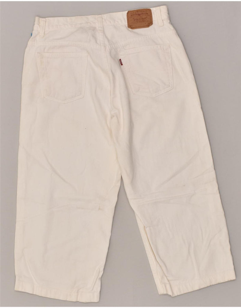 LEVI'S Womens 577 Loose Fit Capri Jeans US 10 Large W30 White Cotton | Vintage Levi's | Thrift | Second-Hand Levi's | Used Clothing | Messina Hembry 