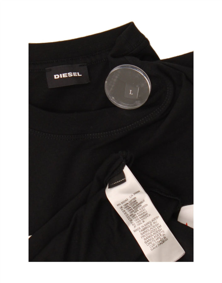 DIESEL Mens Graphic T-Shirt Top Large Black Cotton Vintage Diesel and Second-Hand Diesel from Messina Hembry 