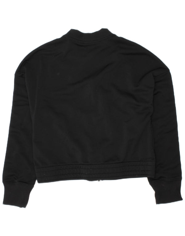 Nike Girls Tracksuit Top Jacket 10-11 Years Medium Black Colourblock