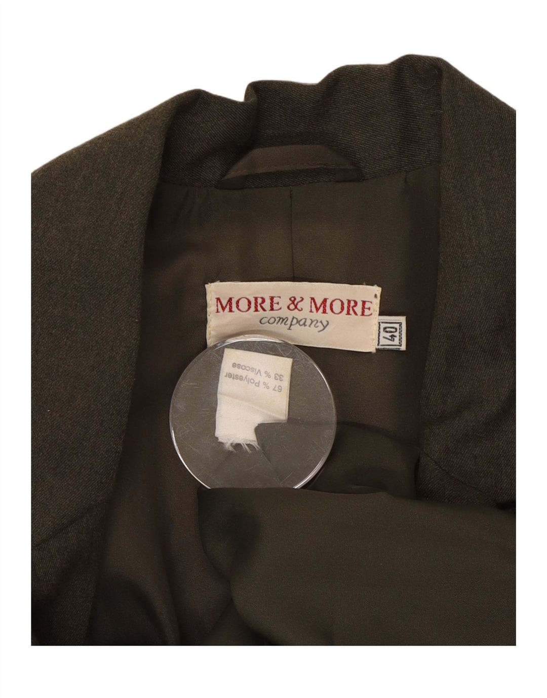 MORE & MORE  Womens 4 Button Blazer Jacket EU 40 Medium Khaki Polyester