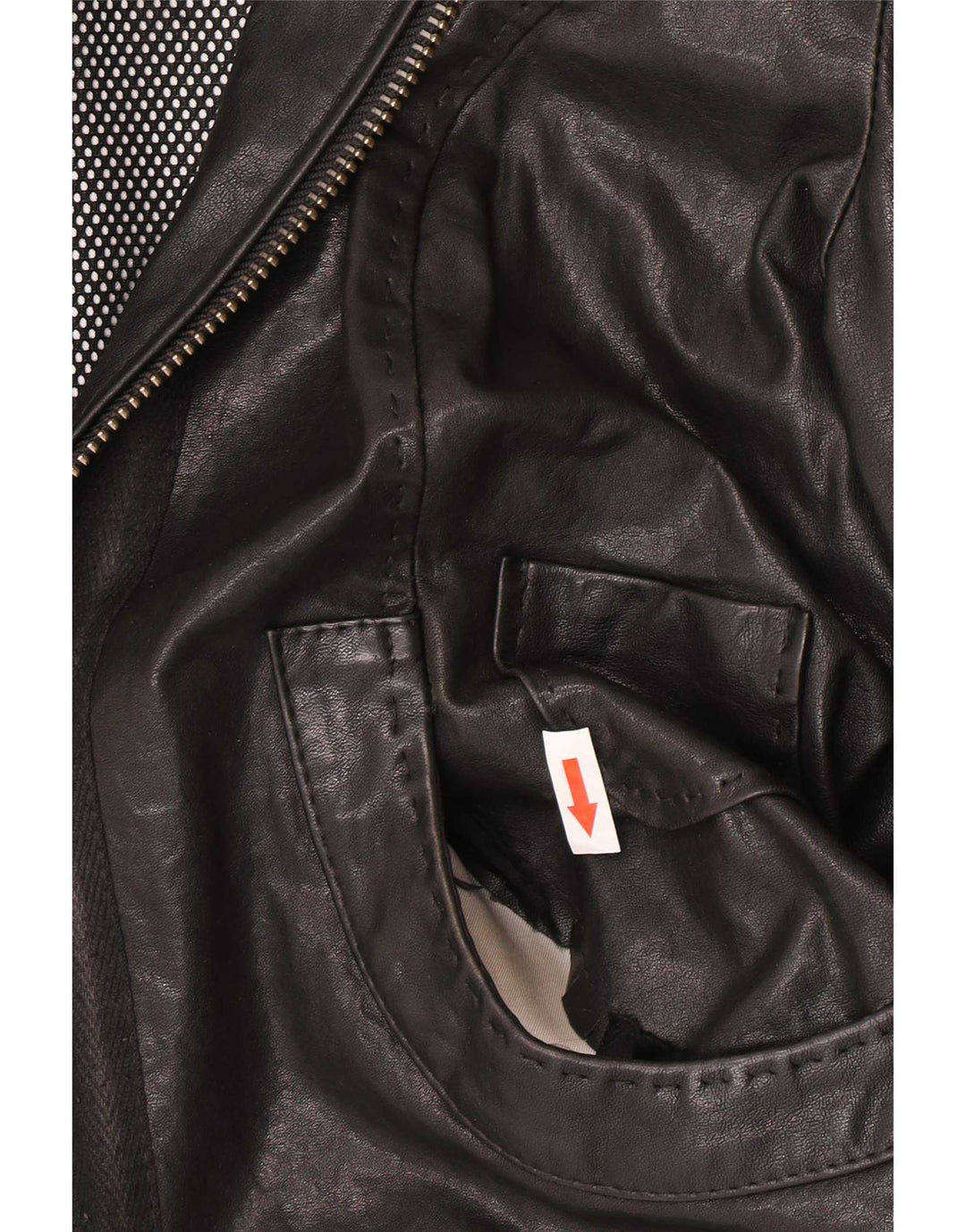 CINQUE Womens Leather Jacket UK 10 Small Black
