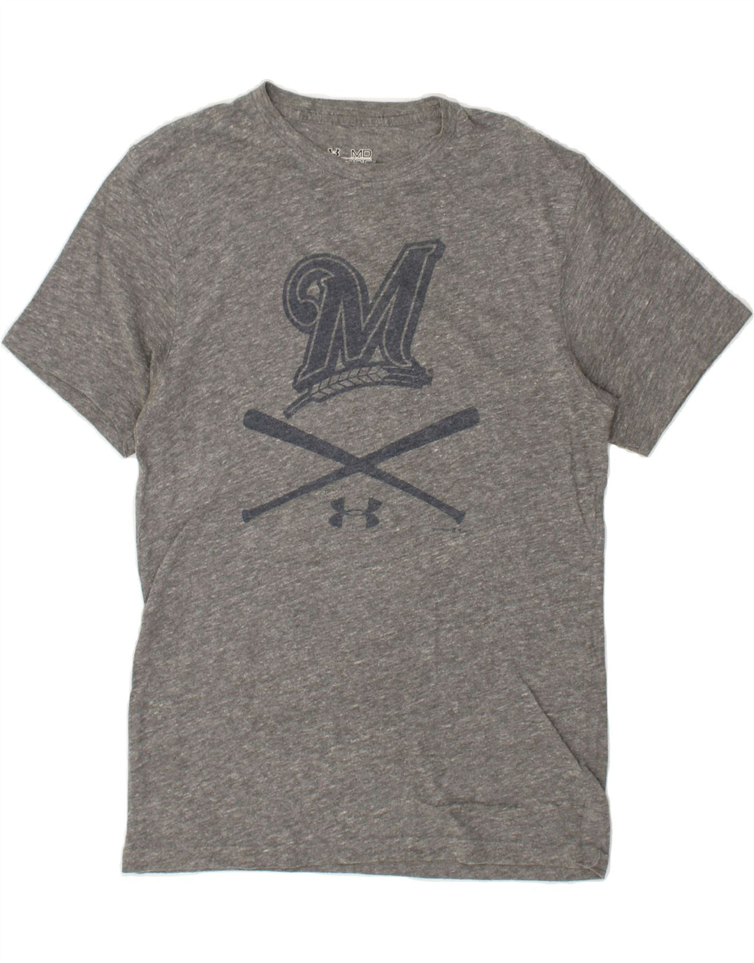 UNDER ARMOUR Mens Graphic T-Shirt Top Medium Grey Cotton | Vintage Under Armour | Thrift | Second-Hand Under Armour | Used Clothing | Messina Hembry 