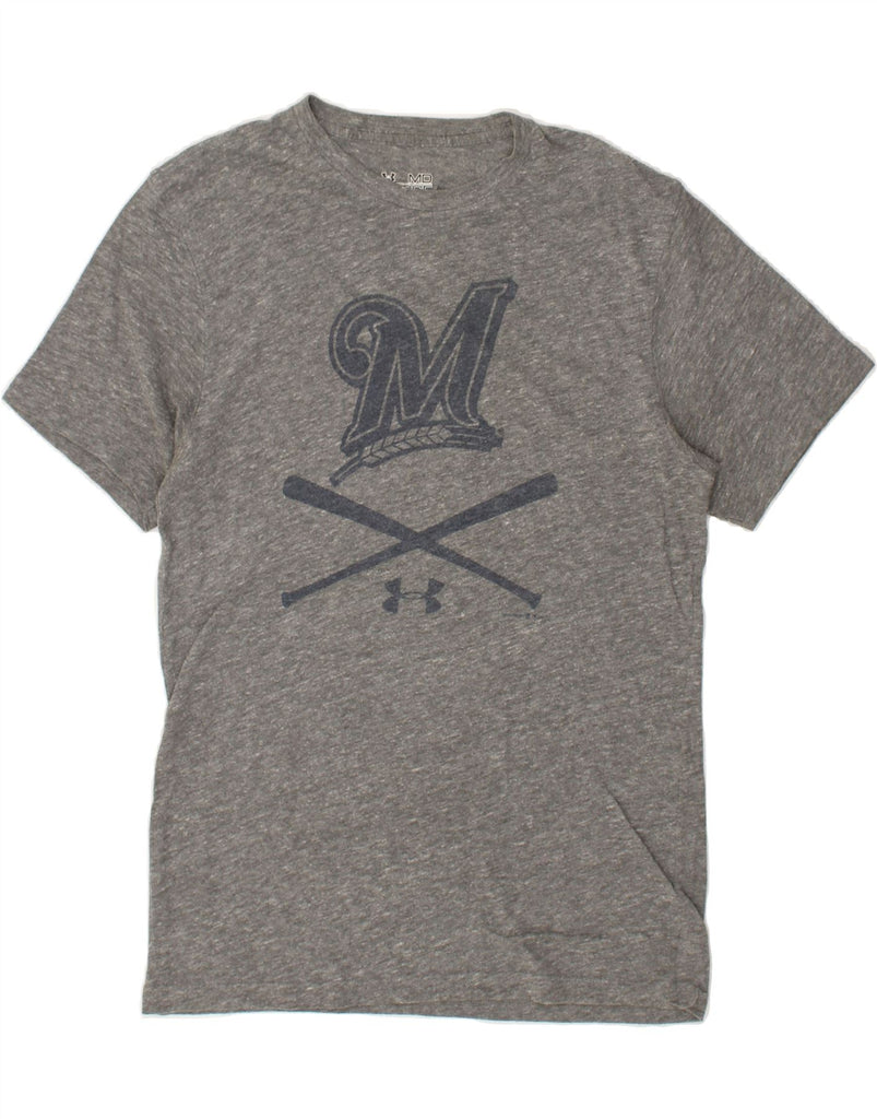 UNDER ARMOUR Mens Graphic T-Shirt Top Medium Grey Cotton | Vintage Under Armour | Thrift | Second-Hand Under Armour | Used Clothing | Messina Hembry 