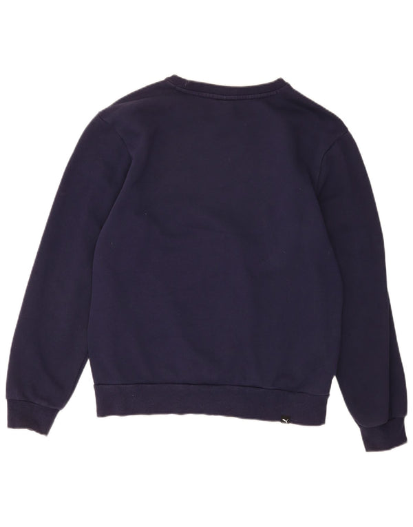 Puma Mens Graphic Sweatshirt Jumper Medium Navy Blue Cotton