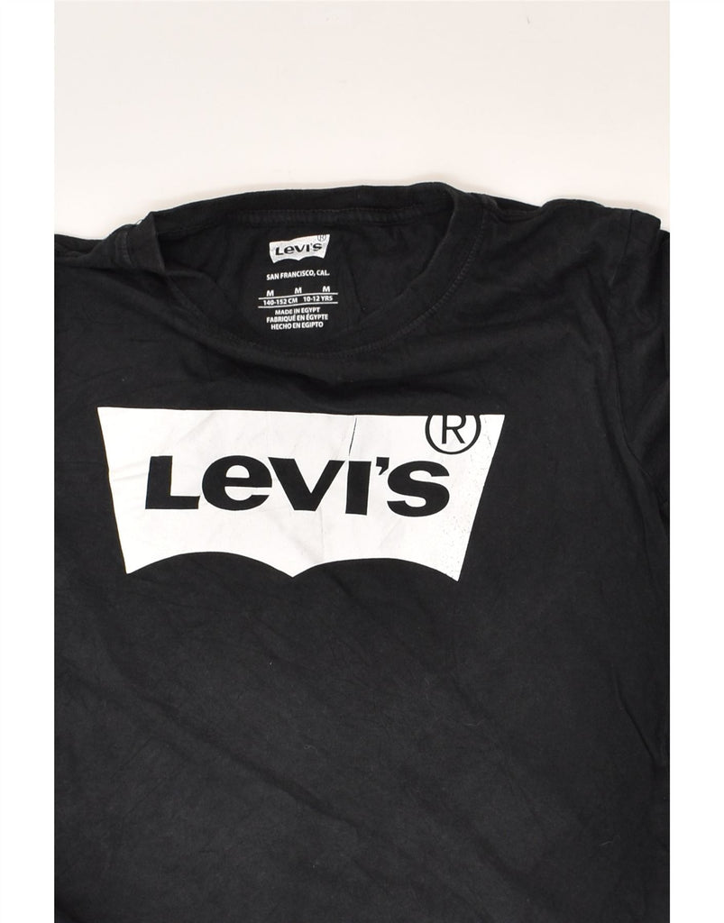 LEVI'S Boys Graphic Top Long Sleeve 10-11 Years Medium Black Cotton | Vintage Levi's | Thrift | Second-Hand Levi's | Used Clothing | Messina Hembry 