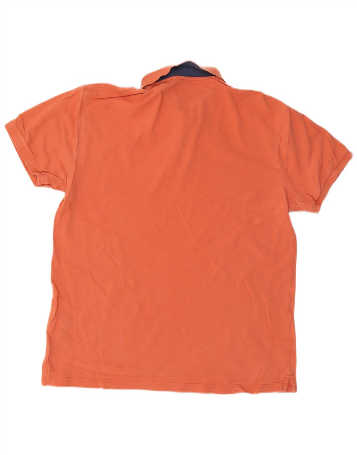 Hackett Mens Classic Fit Polo Shirt Large Orange Cotton