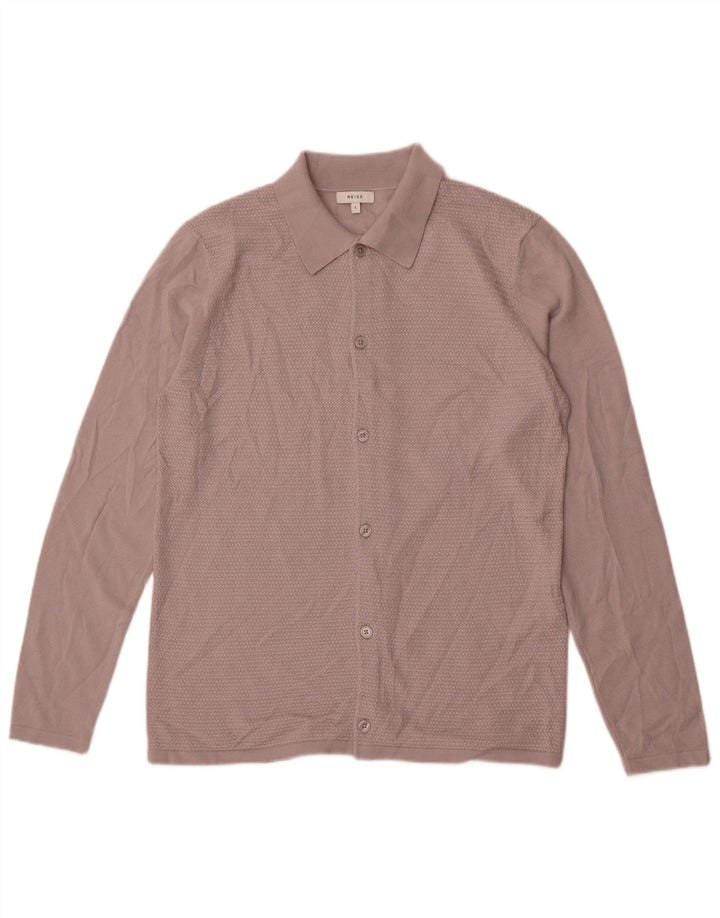 Reiss Mens Shirt Large Grey Wool