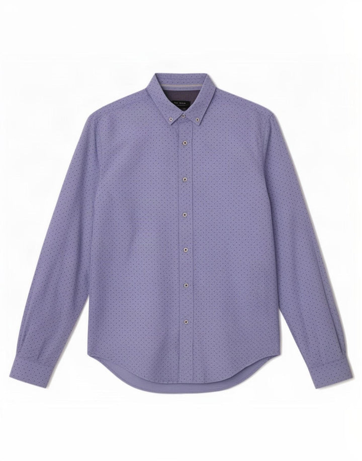 Zara Mens Slim Fit Shirt Medium Blue Spotted
