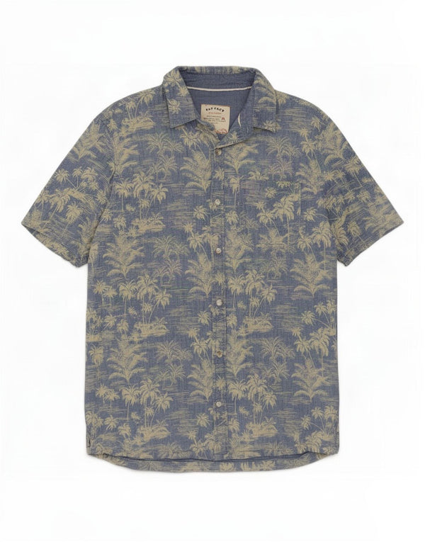 Fat Face Mens Hawaiian Short Sleeve Shirt Medium Blue Floral Cotton