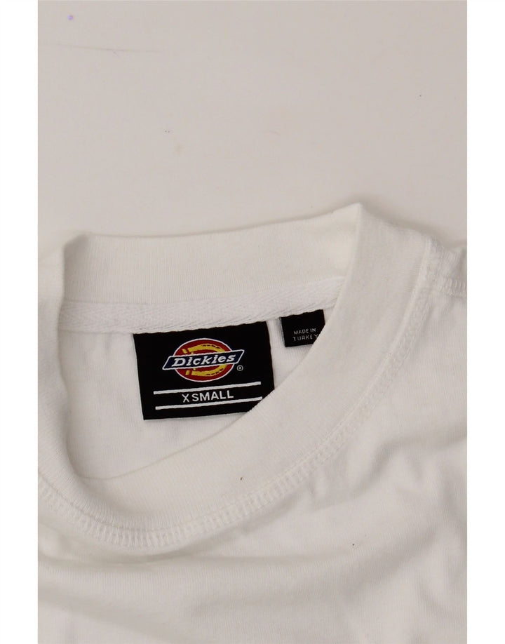 DICKIES Womens Crop Graphic Sweatshirt Jumper UK 6 XS White Vintage Dickies and Second-Hand Dickies from Messina Hembry 