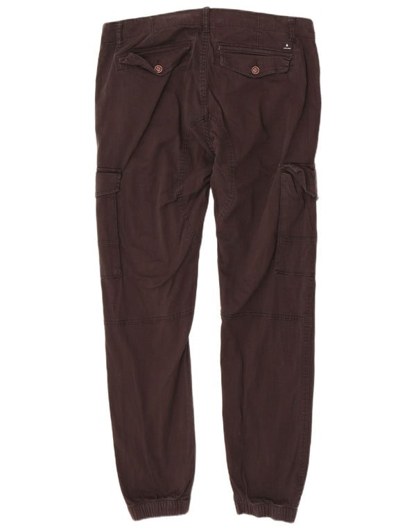 Jack & Jones Mens Paul Tapered Joggers Cargo Trousers W36 L30 Brown Cotton