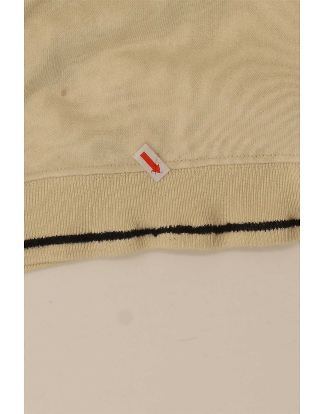 Champion Mens Graphic Zip Neck Sweatshirt Jumper Small Beige Cotton
