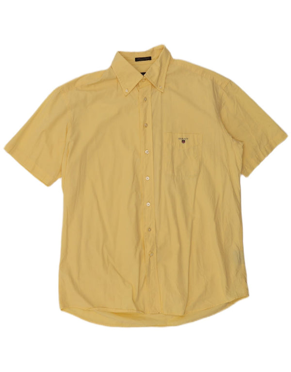GANT Mens Regular Fit Short Sleeve Shirt XL Yellow Cotton