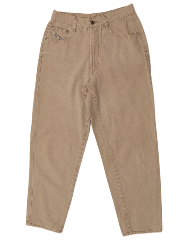Vintage Womens Tapered Jeans IT 42 Medium W30 L28 Beige Cotton