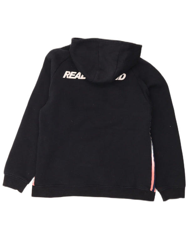 Adidas Womens Real Madrid Hoodie Jumper UK 16 Large Navy Blue Polyester