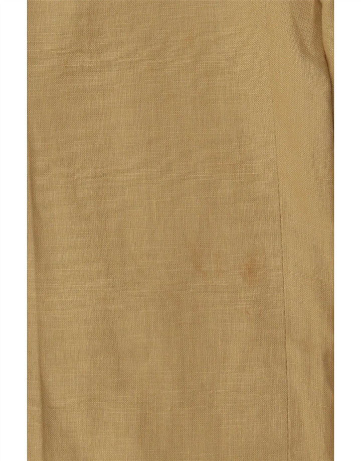 Marks & Spencer Mens Straight Suit Trousers W36 L33 Brown Linen