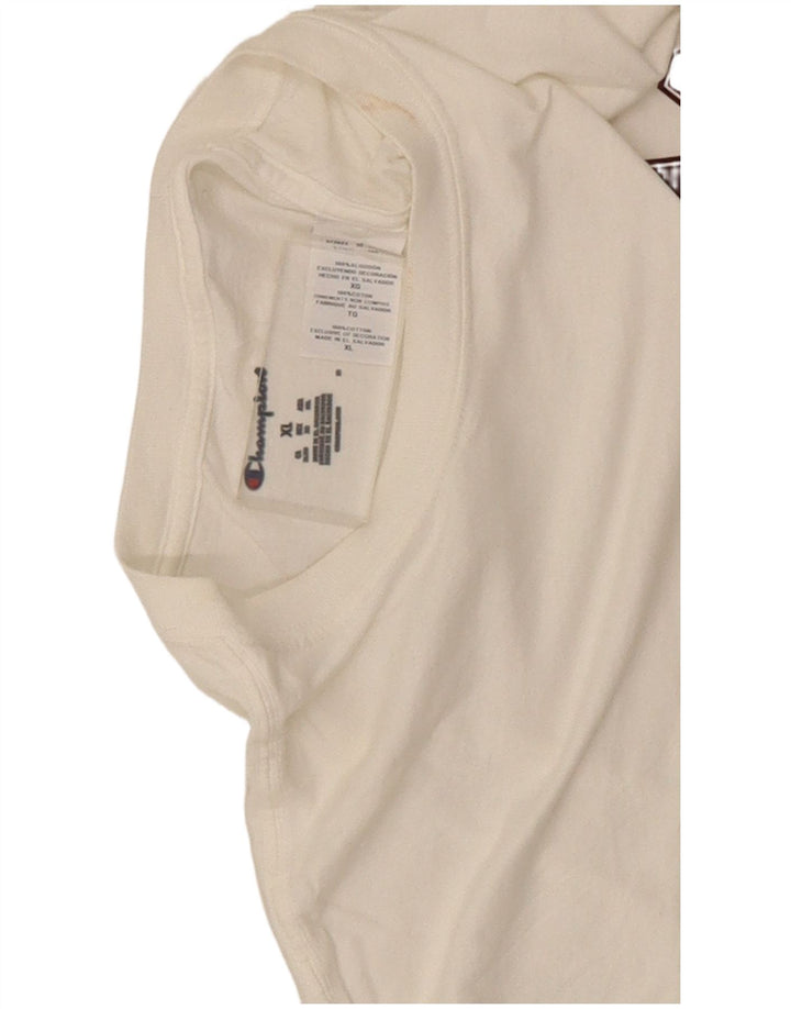 Champion Mens Graphic T-Shirt Top XL White Cotton