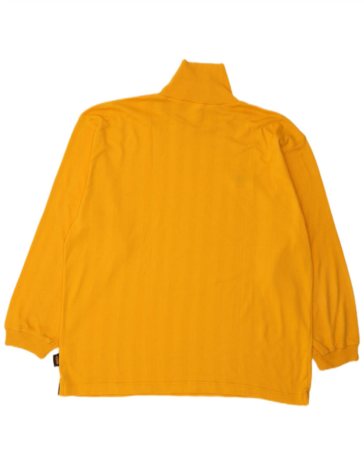 Puma Mens Top Long Sleeve XL Yellow Striped Cotton