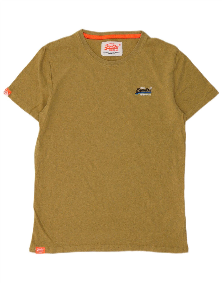 SUPERDRY Mens T-Shirt Top Small Khaki Cotton