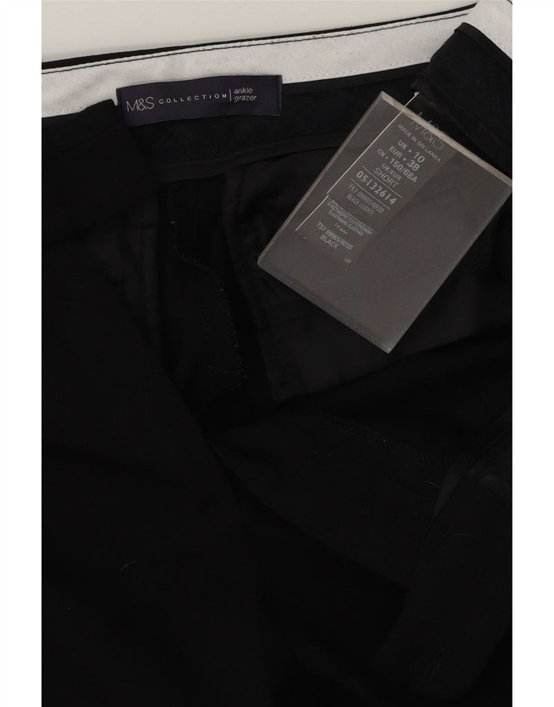 MARKS & SPENCER Womens Straight Cropped Trousers UK 10 Small W30 L24 Black Vintage Marks & Spencer and Second-Hand Marks & Spencer from Messina Hembry 
