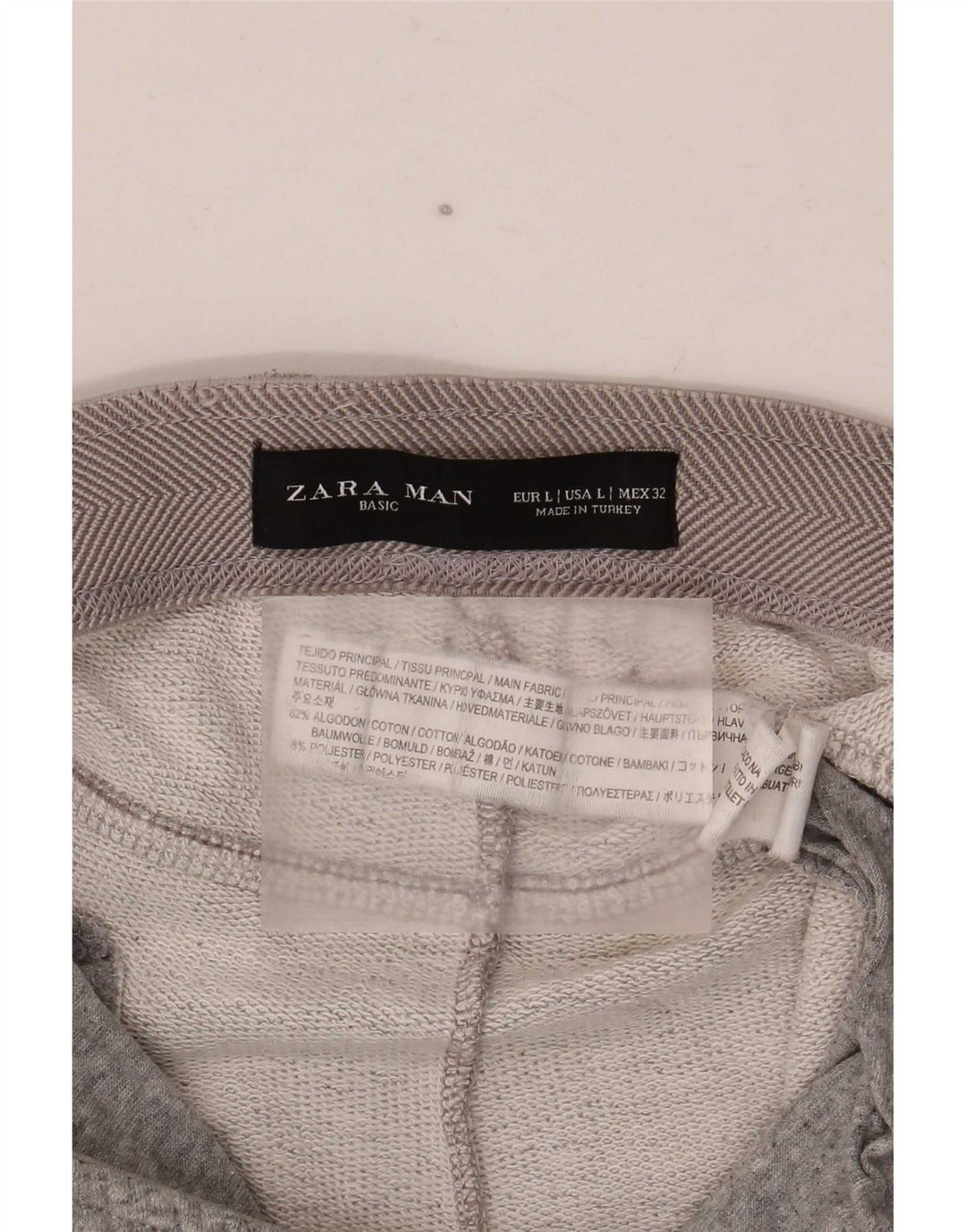 Zara Mens Tracksuit Trousers Joggers Large Grey Flecked Cotton