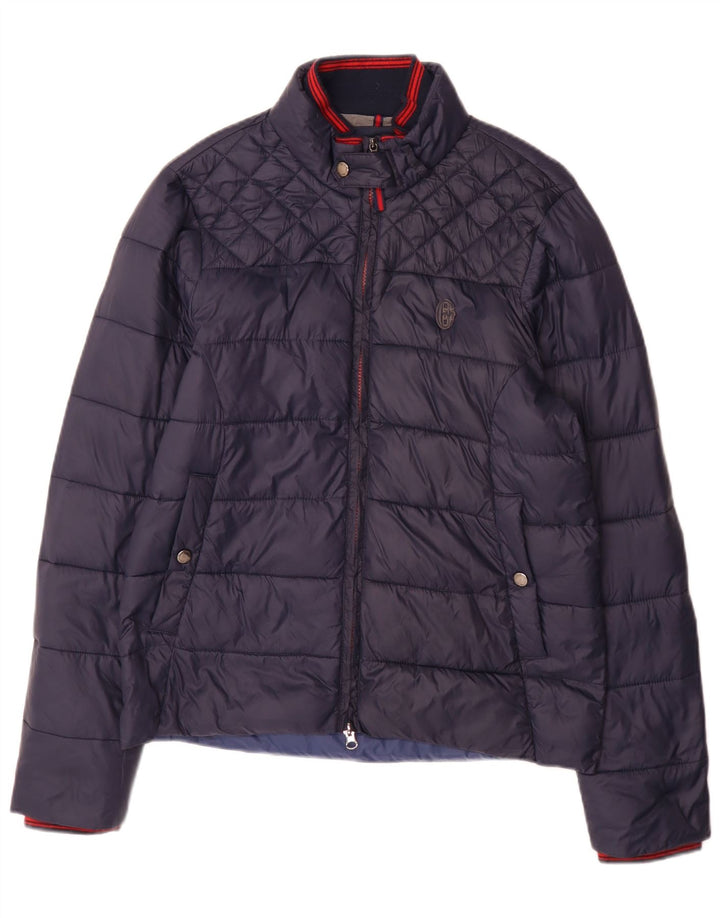 Conte of Florence Mens Padded Jacket UK 38 Medium Navy Blue Polyamide
